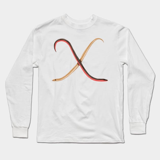 X - Eastern worm snakes Long Sleeve T-Shirt by miim-ilustra